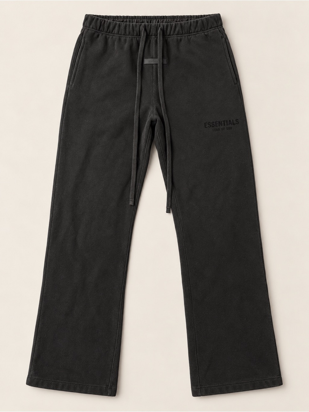 Fear of God Essentials Black Relaxed Sweatpants with Drawstring